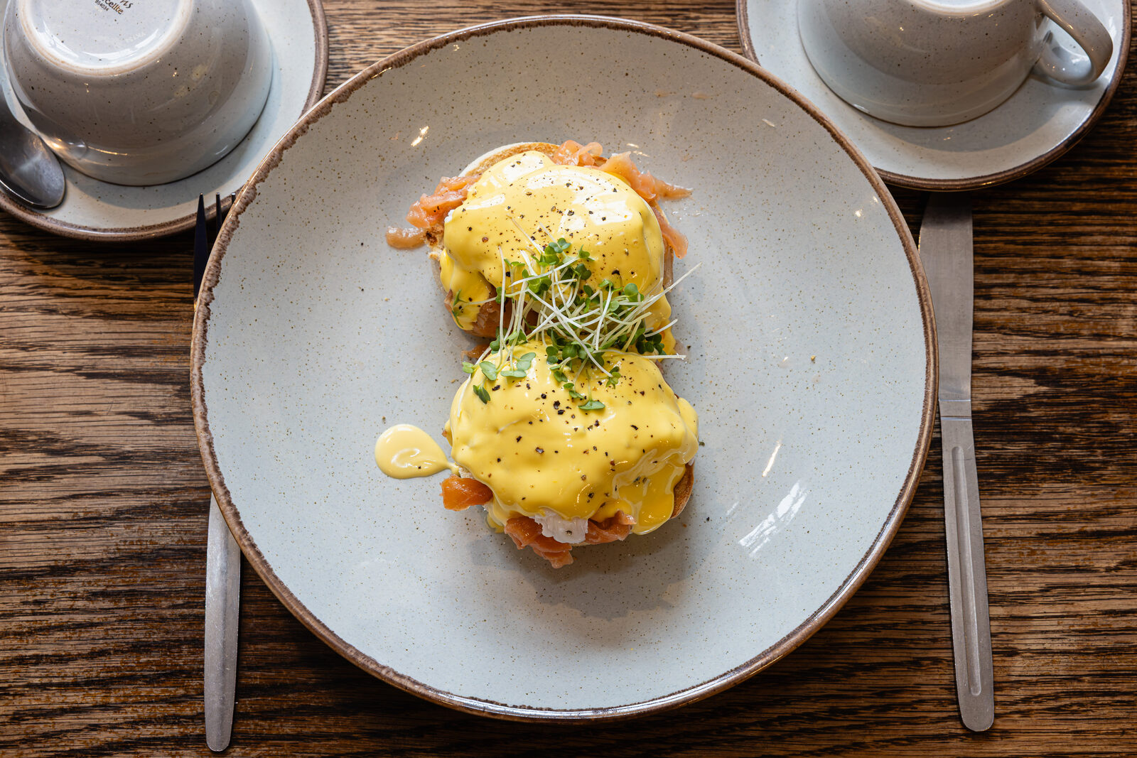 Eggs royale — poached eggs and smoked salmon with hollandaise