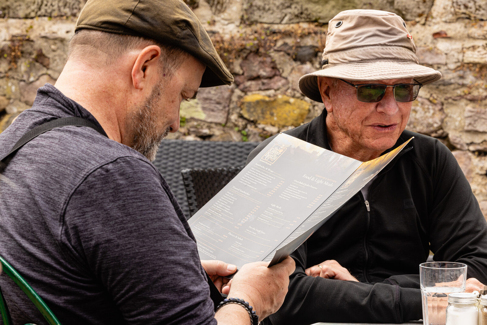 Guests reading the menu at The Copper Kettle